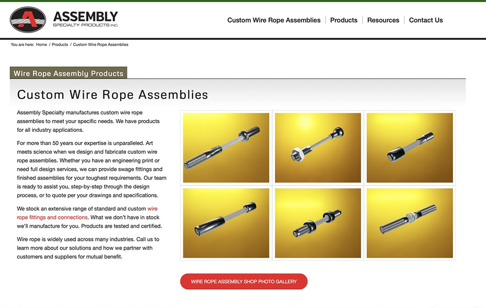 Assembly Specialty website