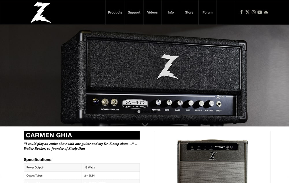 Dr. Z Amps website